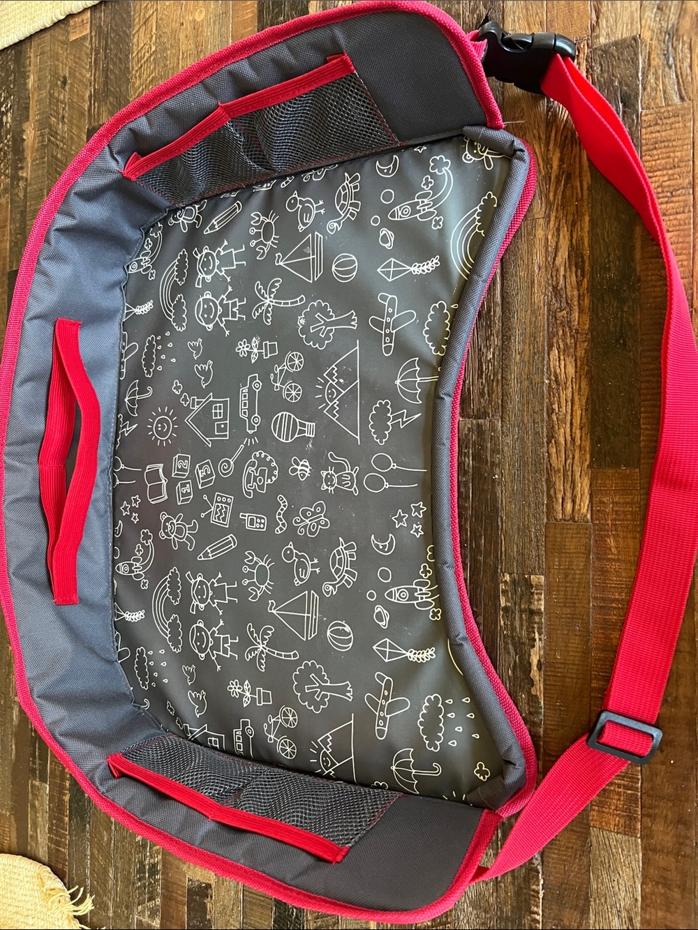 Kids Travel Activity Tray - Gray and Red